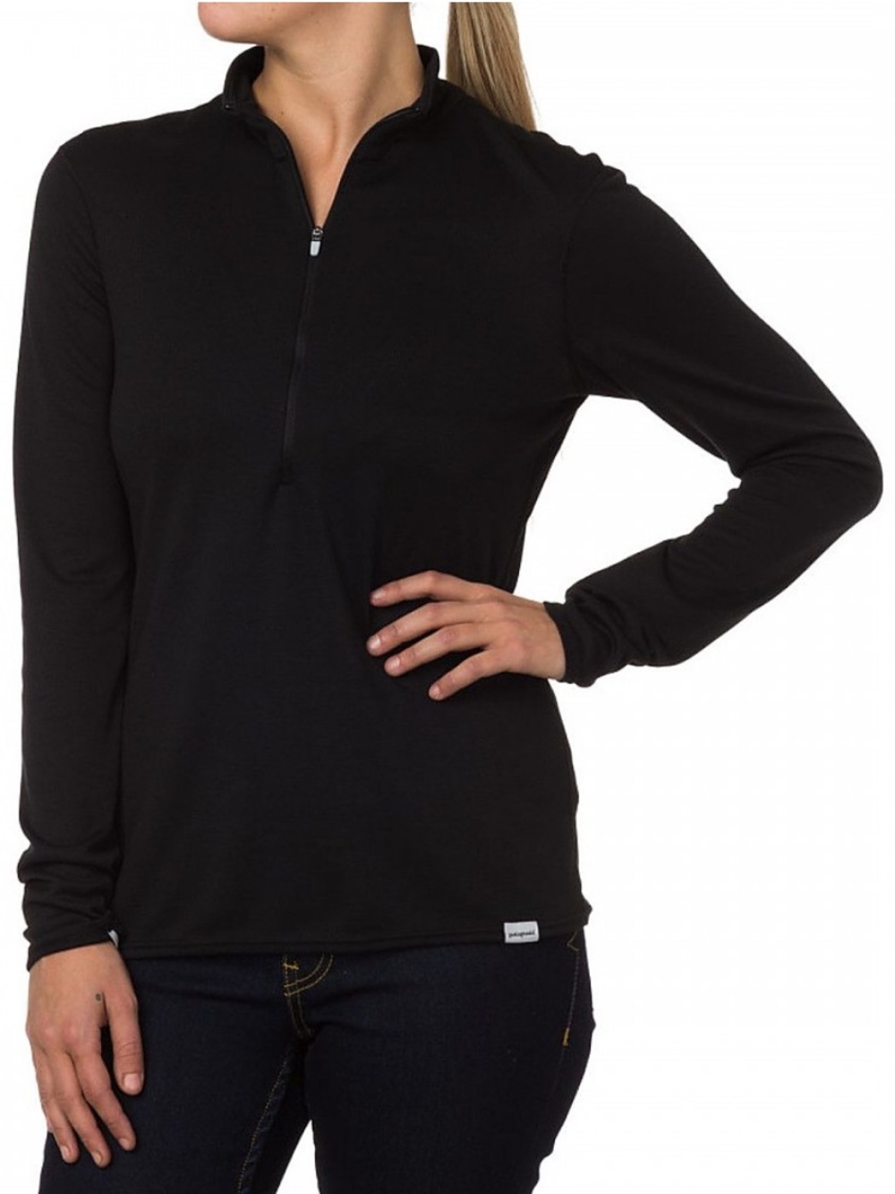 Patagonia Capilene 2 Lightweight Women’s Black Half Zip Pullover Shirt L Outdoor